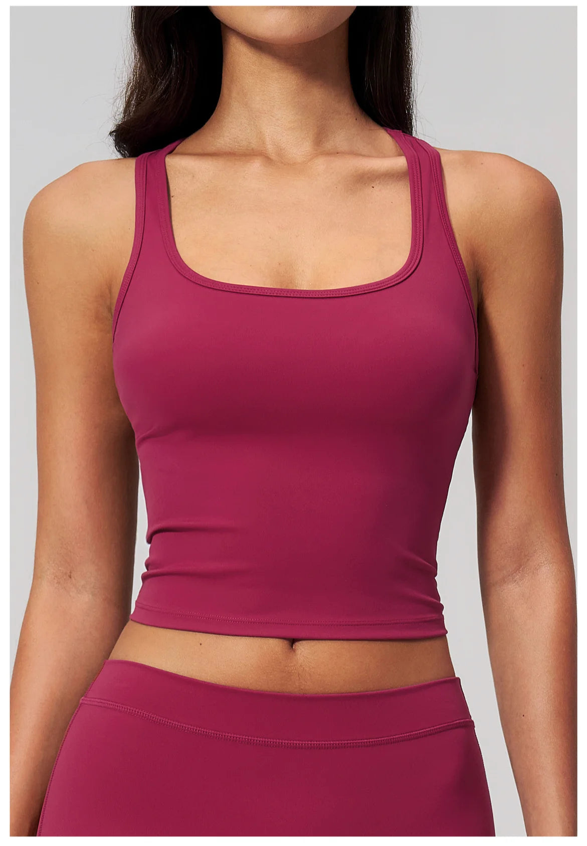 Yoga Vest Women Running Top Tank Top Short Sleeve I-shape Backless Gym Bra Running Workout Top Solid Color Nylon Fitness Top