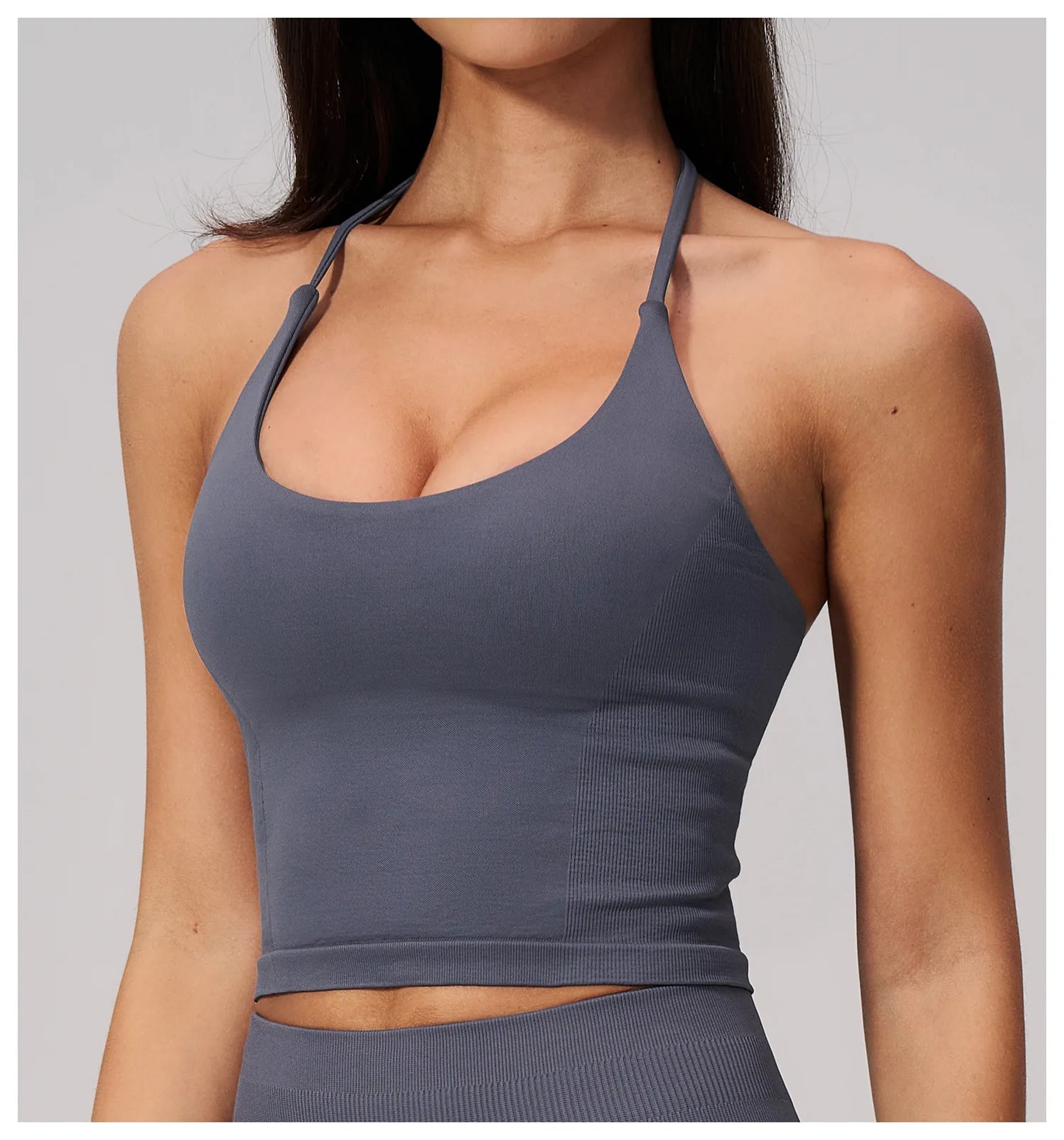 Summer Sports Halter Yoga Top Gym Vest Woman Backless Tank Tops Seamless Push Up Sport Bra Running Vest Workout Top Activewear
