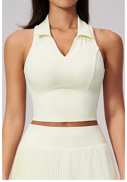 Women's Yoga Tank Push Up Workout Top Quick-Dry Collar Gym Sports Vest Running Female Running Tight Top Women Fitness Underwear
