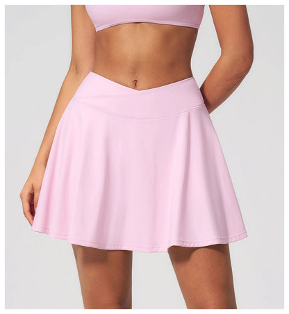 Yoga Short Skirt Women's Sports Short Skirt Quick Drying Running Fitness Badminton Skirt Half Body Anti Light Tennis Skirt Women