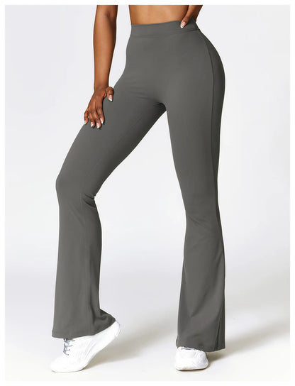 V-shaped Hip Yoga Pants Flare Leggings Women High Waist Wide Leg Pants Women Gym Fitness Sports Flared Pant Dance Trousers