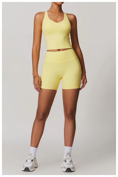 JUREN High Waist Sports Short Women Yoga Shorts Breathable Fitness Tight Women Yoga Legging Shorts Cycling Athletic Gym Shorts