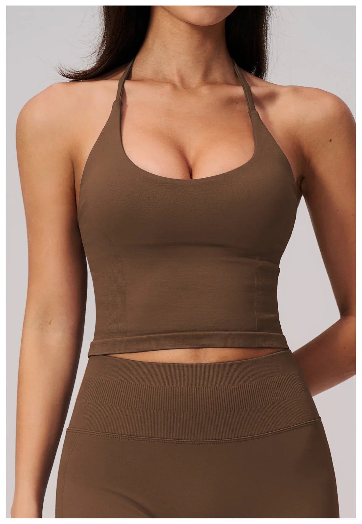 Summer Sports Halter Yoga Top Gym Vest Woman Backless Tank Tops Seamless Push Up Sport Bra Running Vest Workout Top Activewear