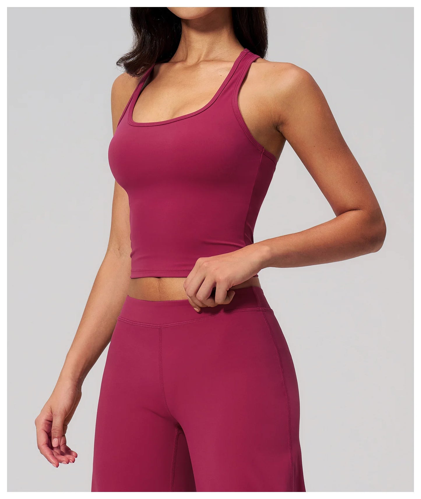 Yoga Vest Women Running Top Tank Top Short Sleeve I-shape Backless Gym Bra Running Workout Top Solid Color Nylon Fitness Top