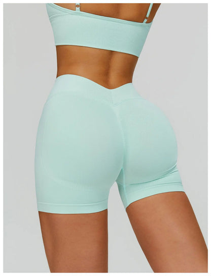 Seamless Yoga Shorts Women High Waist Workout Shorts Fitness Shorts Yoga Lift Butt Fitness Ladies Yoga Gym Running Short Pants