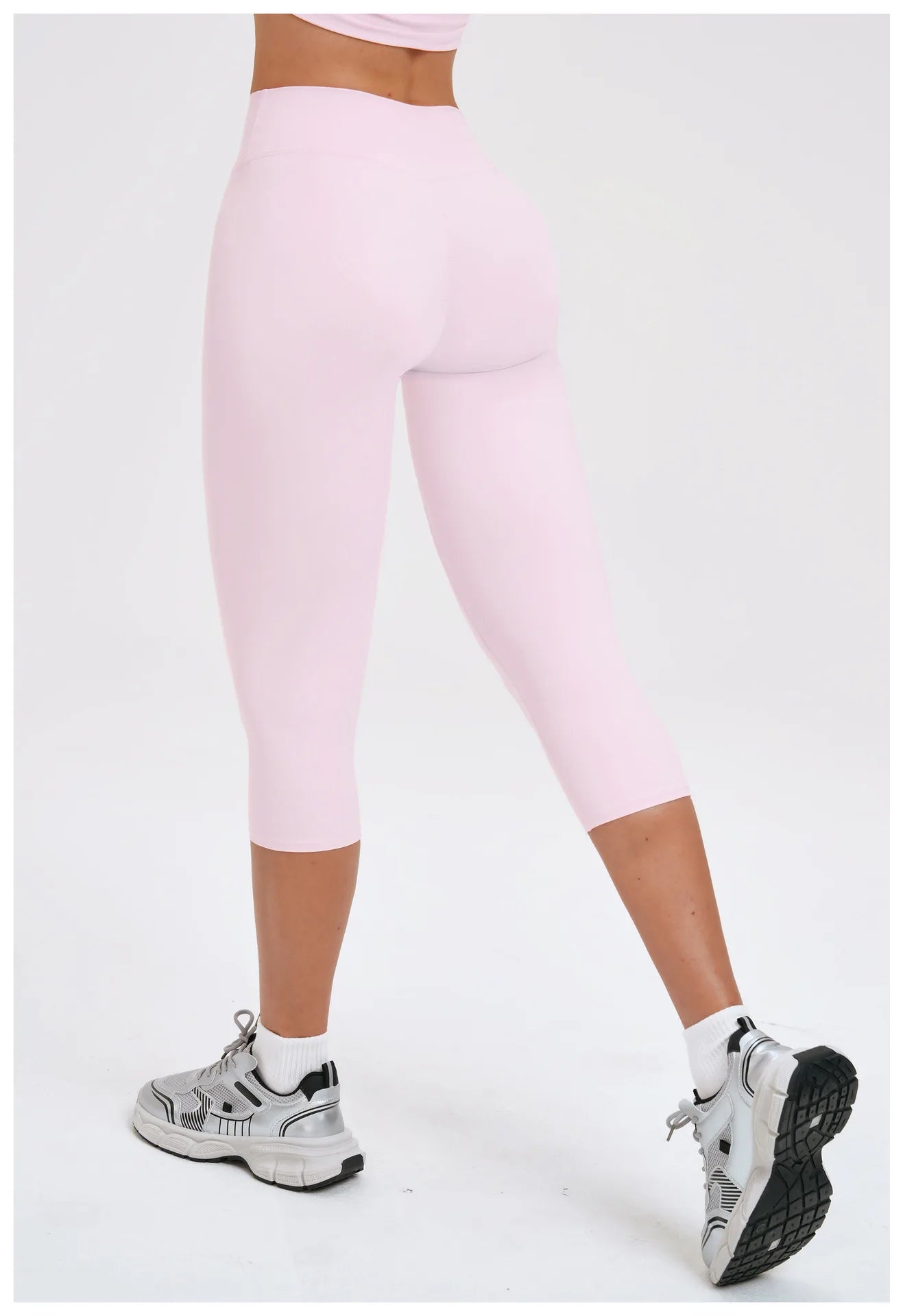 Yoga Pants Women Cropped Pants Sports Pants Fitness Leggings Tights Breathable Quick-drying High Waist Running Workout Pants