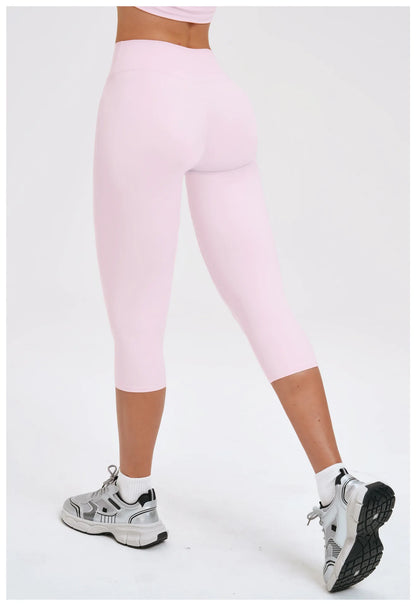 Yoga Pants Women Cropped Pants Sports Pants Fitness Leggings Tights Breathable Quick-drying High Waist Running Workout Pants