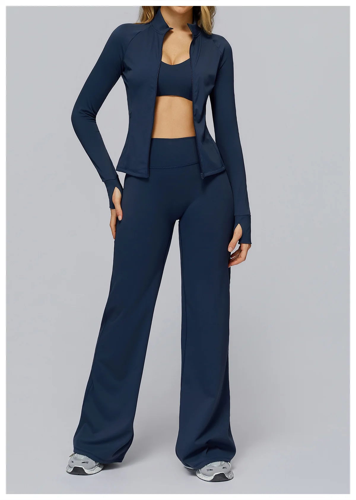 High Waist Wide Leg Yoga Pants Women Butt Lift Workout Trousers Flare Leggings Tummy Control Gym Fitness Straight Leg Bottoms