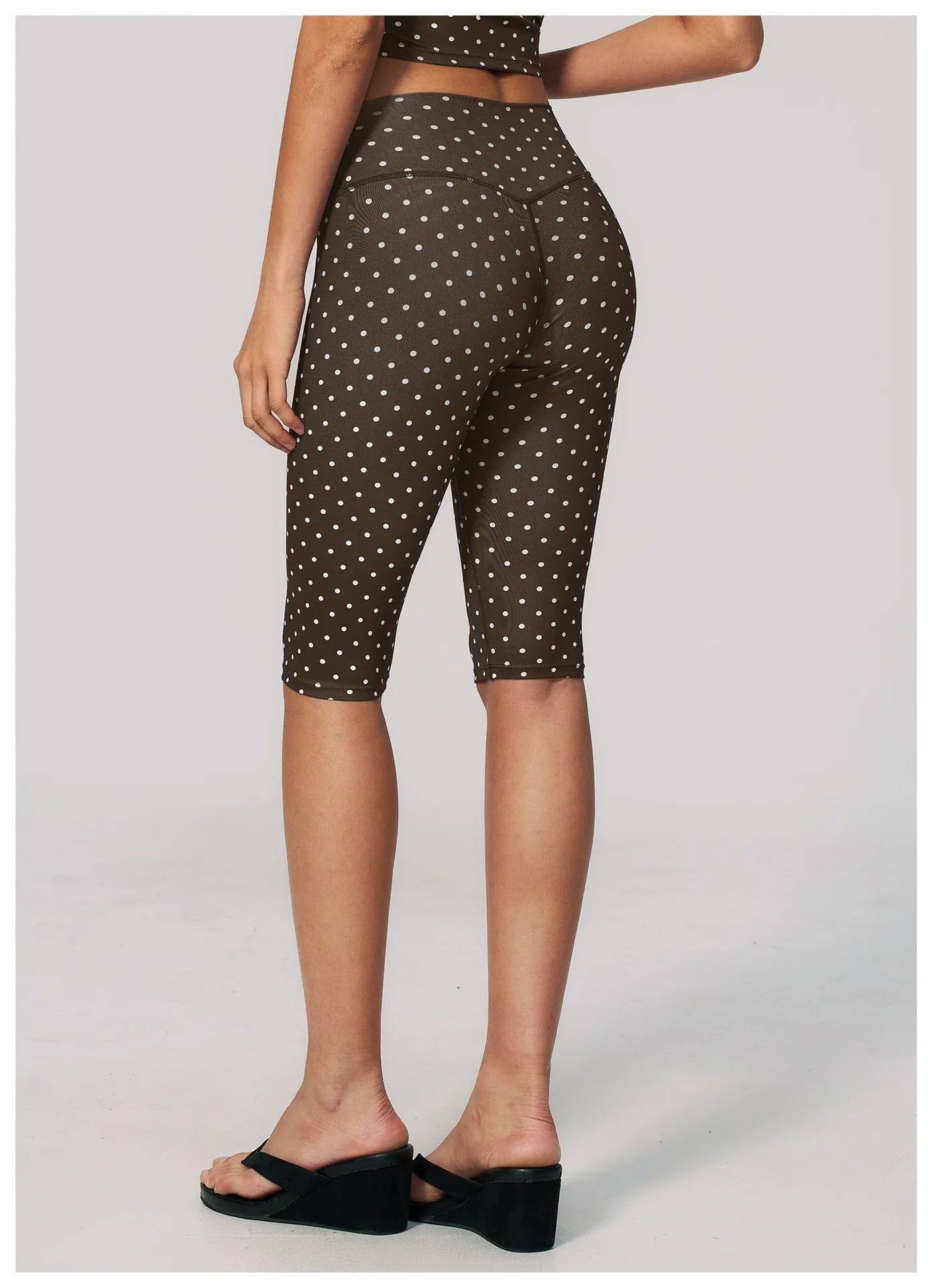 Polka Dot Yoga Capri Pants Women Sports Leggings Woman High Waist Push Up Gym Fitness Yoga Pants Running Athletic Legging Summer