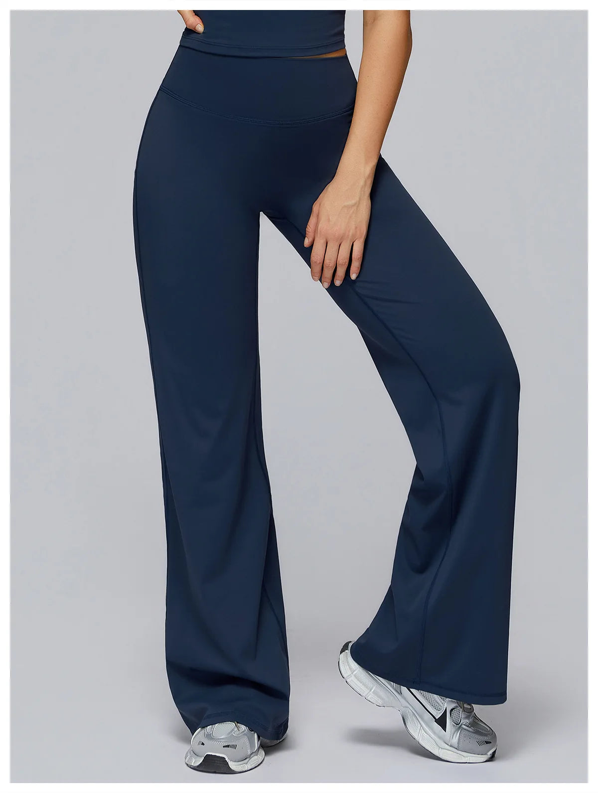 High Waist Wide Leg Yoga Pants Women Butt Lift Workout Trousers Flare Leggings Tummy Control Gym Fitness Straight Leg Bottoms