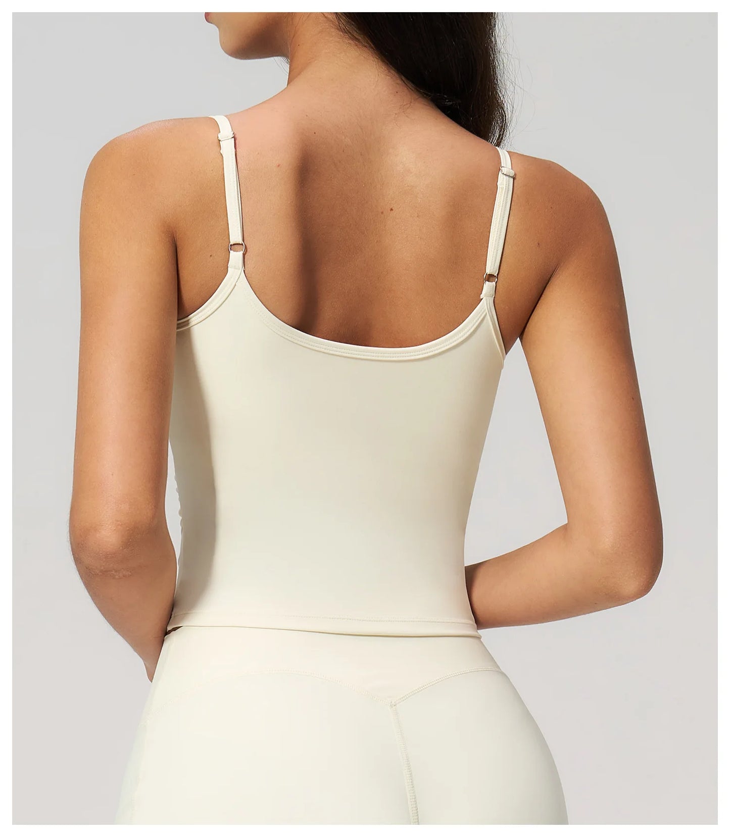 Juren Gym Tank Top With Built In Bra Women's Yoga Clothing Summer Running Square Neck Fitness Vest Beautiful Back Sports Workout