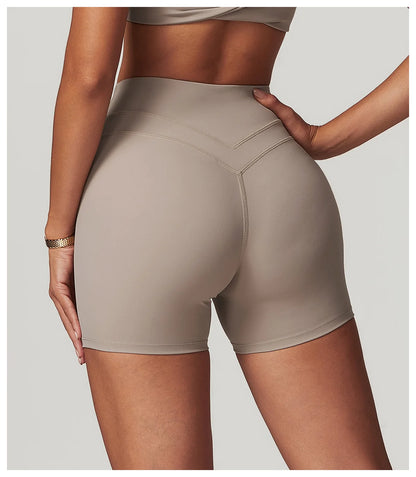 JUREN High Waist Sports Short Women Yoga Shorts Breathable Fitness Tight Women Yoga Legging Shorts Cycling Athletic Gym Shorts