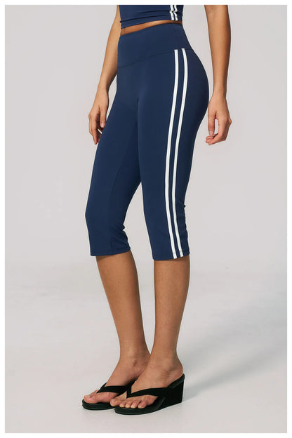 Yoga Capri Pants Women Fitness Leggings Running Cycling Pants Breathable Sports Leggings High Waist Summer Workout Gym Clothing