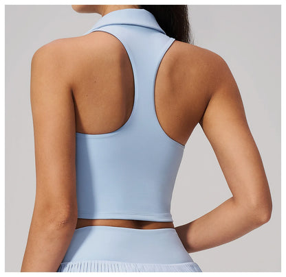 Women's Yoga Tank Push Up Workout Top Quick-Dry Collar Gym Sports Vest Running Female Running Tight Top Women Fitness Underwear