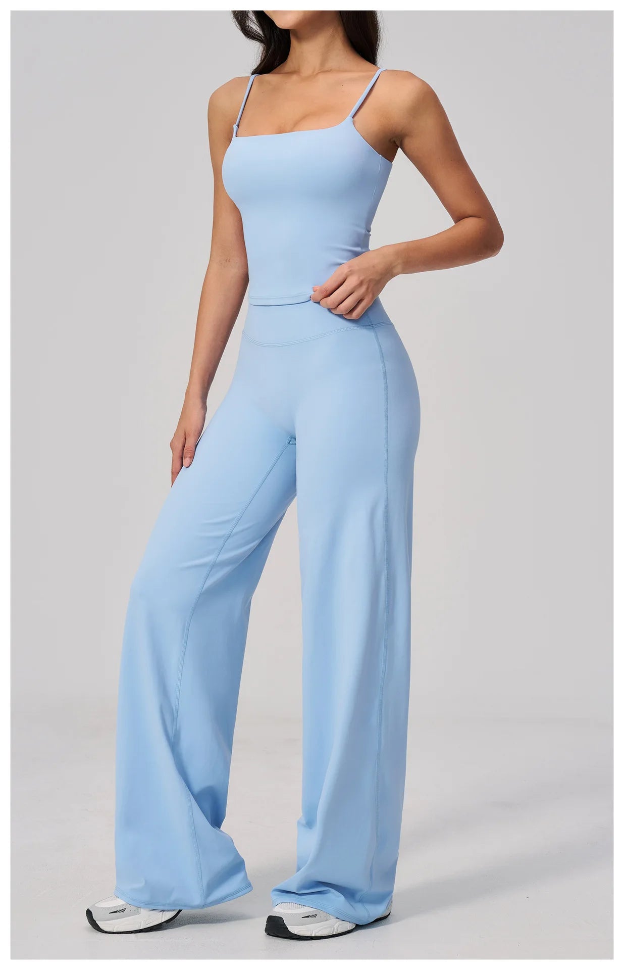 High Waist Wide Leg Yoga Pants Women Butt Lift Workout Trousers Flare Leggings Tummy Control Gym Fitness Straight Leg Bottoms
