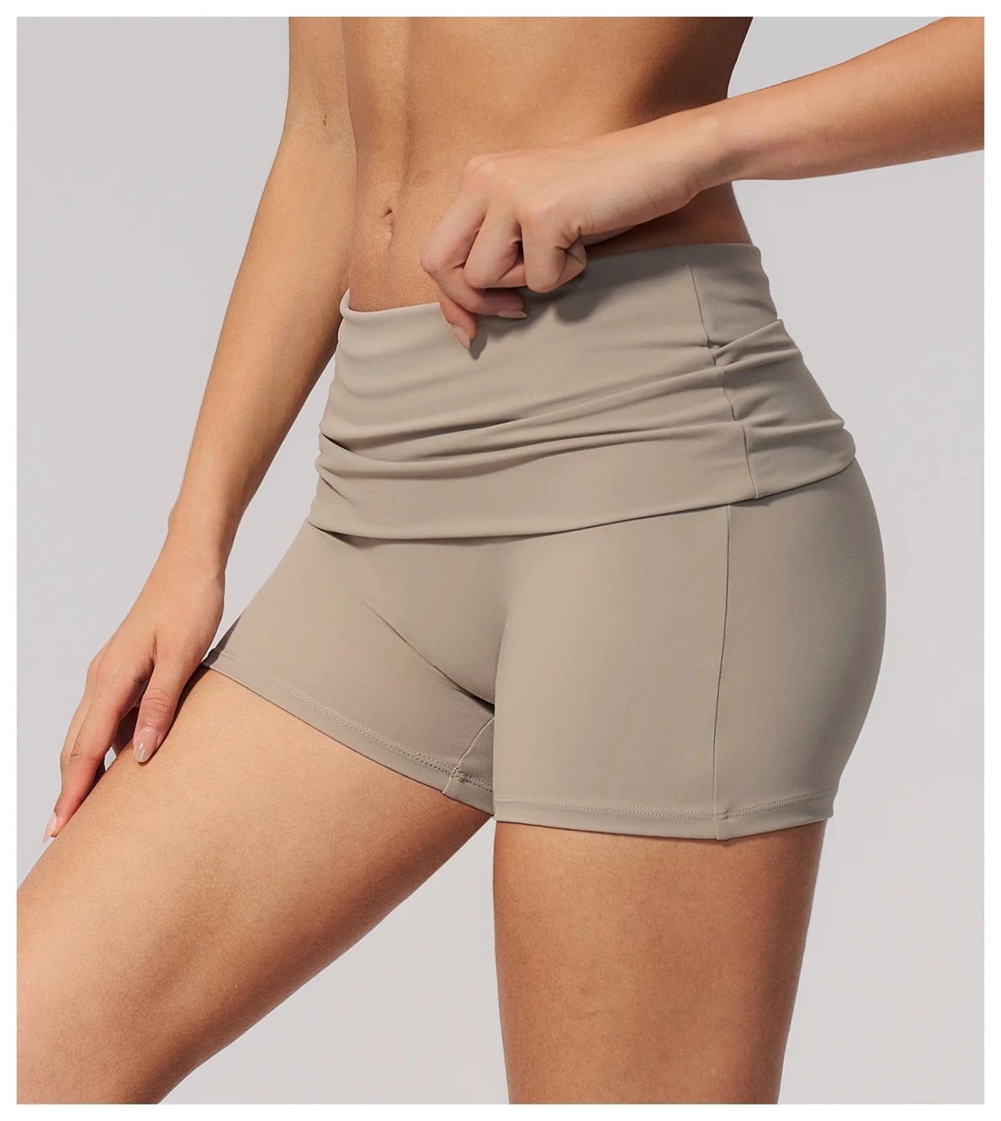 Summer Fold Over Waist Fitness Shorts Women Workout Shorts Yoga Shorts Lift Butt Fitness Shorts Women Running Push Up Gym Shorts