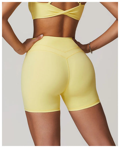 JUREN High Waist Sports Short Women Yoga Shorts Breathable Fitness Tight Women Yoga Legging Shorts Cycling Athletic Gym Shorts