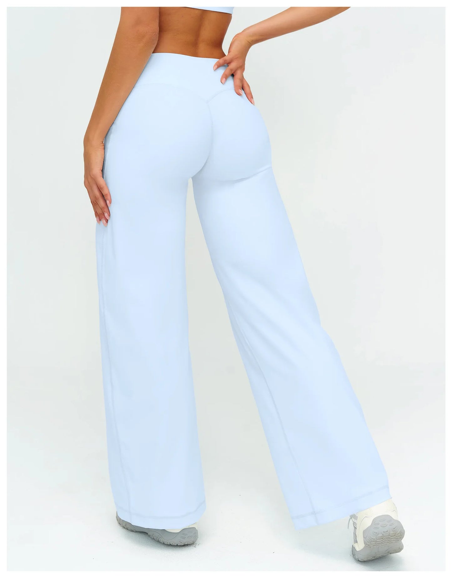 Yoga Pants Women Straight Leg Bottoms Women's Mid-Waist Fitness Pants Gym Leggings Naked Feel Pilates Running Sports Trousers