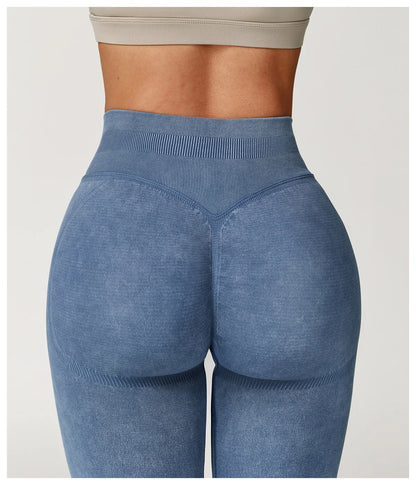 Yoga Pants Seamless Fitness Legging Women Sports Yoga Pant High Waist Ribbed Gym Clothes Fitness Workout Wear Scrunch Bum Tights