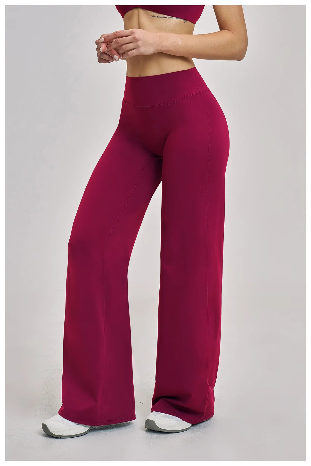 High Waist Wide Leg Yoga Pants Women Butt Lift Workout Trousers Flare Leggings Tummy Control Gym Fitness Straight Leg Bottoms