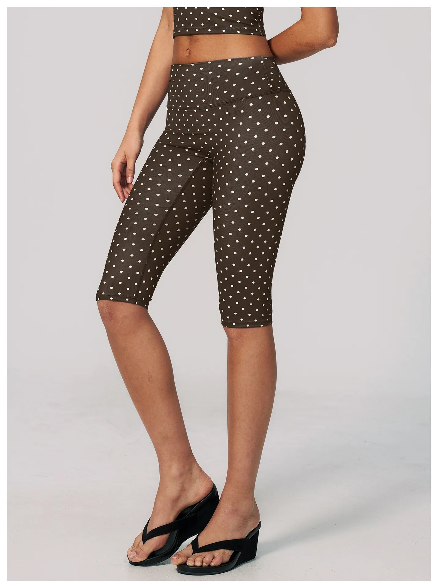Polka Dot Yoga Capri Pants Women Sports Leggings Woman High Waist Push Up Gym Fitness Yoga Pants Running Athletic Legging Summer