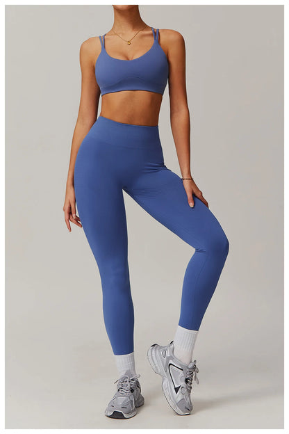 High Waist Seamless Leggings Women Fitness Running Yoga Pants Ribbed Leggings Energy Gym Tights Leggings Casual Workout Leggings