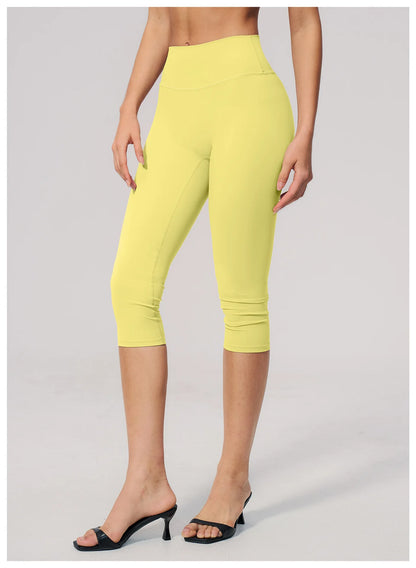 Women's High Waist Yoga Capri Pants Butt Lift Leggings Squat Proof Tummy Control Workout Sports Breathable Running Summer Tights