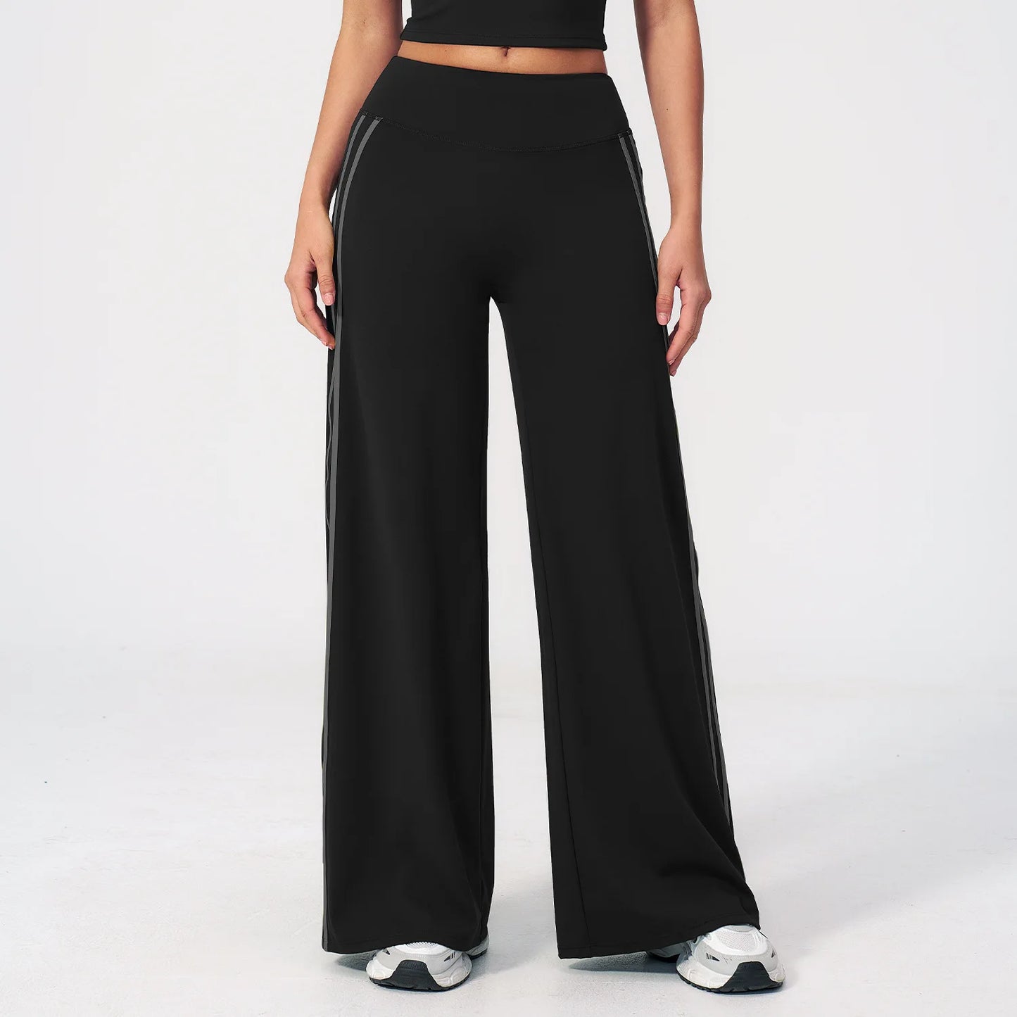 JUREN Straight Leg Bottoms Women's Mid-Waist Yoga Pants Gym Leggings Workout Leggings Naked Feel Pilates Running Sports Trousers