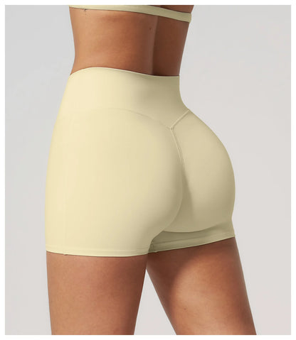 JUREN Yoga Shorts Women Fitness Shorts Running Cycling Shorts Breathable Sports Leggings High Waist Summer Workout Gym Shorts