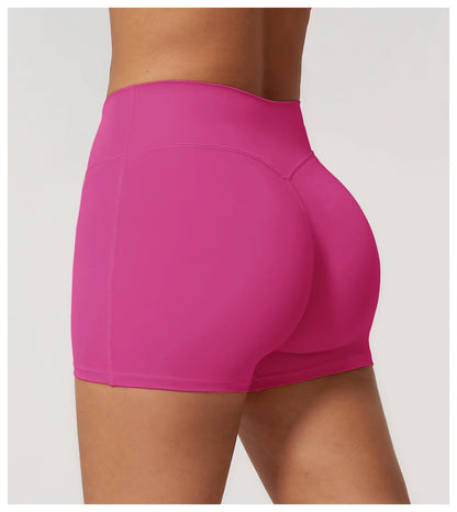 JUREN Yoga Shorts Women Fitness Shorts Running Cycling Shorts Breathable Sports Leggings High Waist Summer Workout Gym Shorts