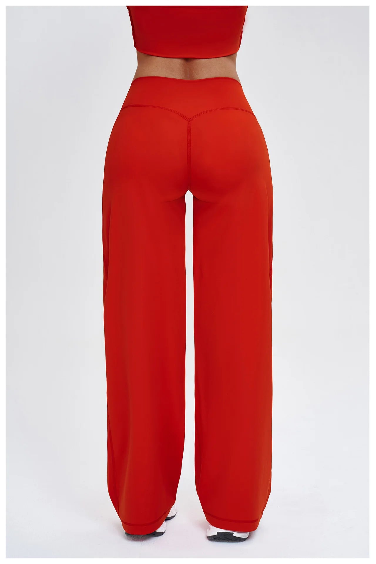 Yoga Pants Women Straight Leg Bottoms Women's Mid-Waist Fitness Pants Gym Leggings Naked Feel Pilates Running Sports Trousers