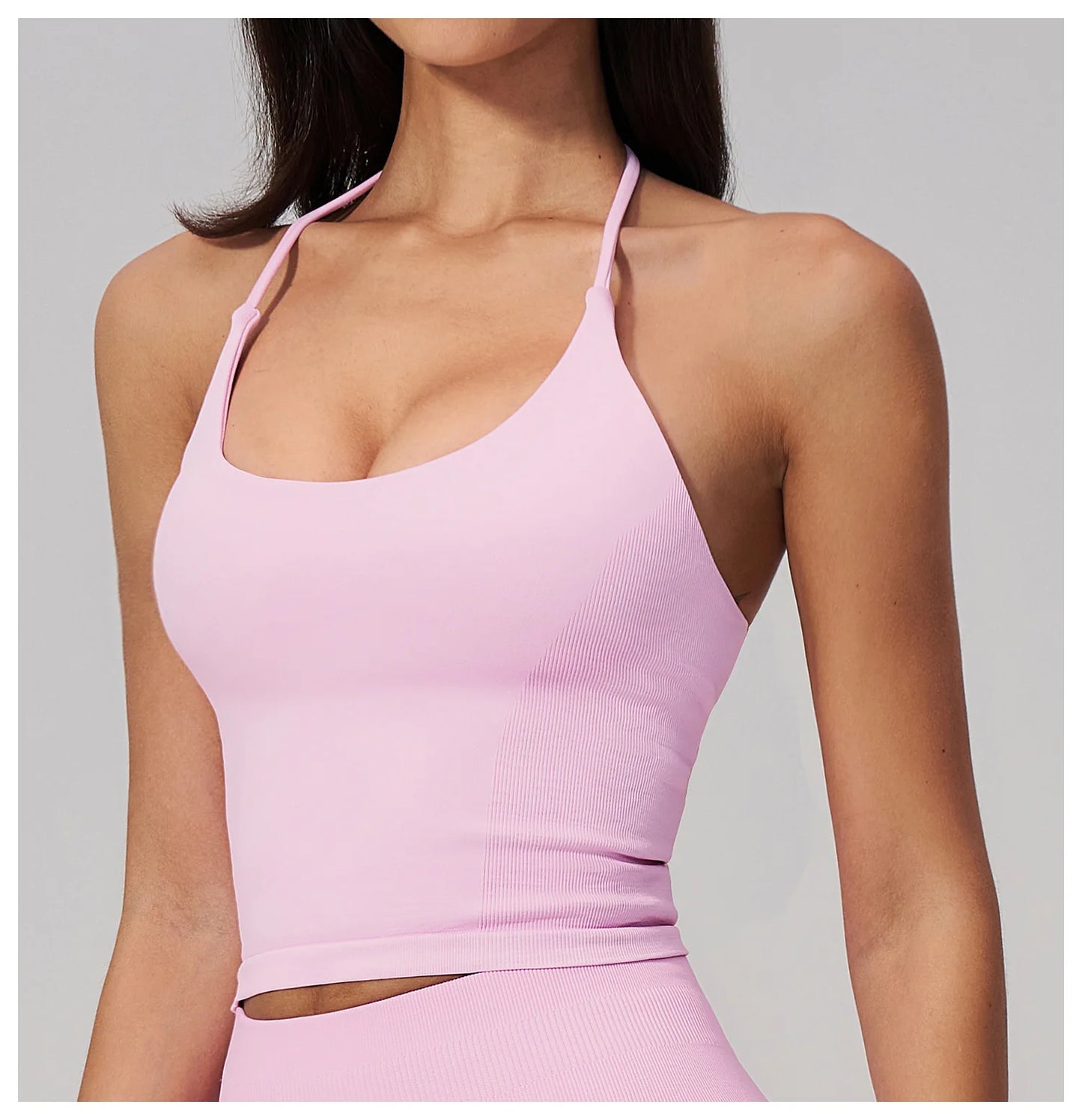 Summer Sports Halter Yoga Top Gym Vest Woman Backless Tank Tops Seamless Push Up Sport Bra Running Vest Workout Top Activewear