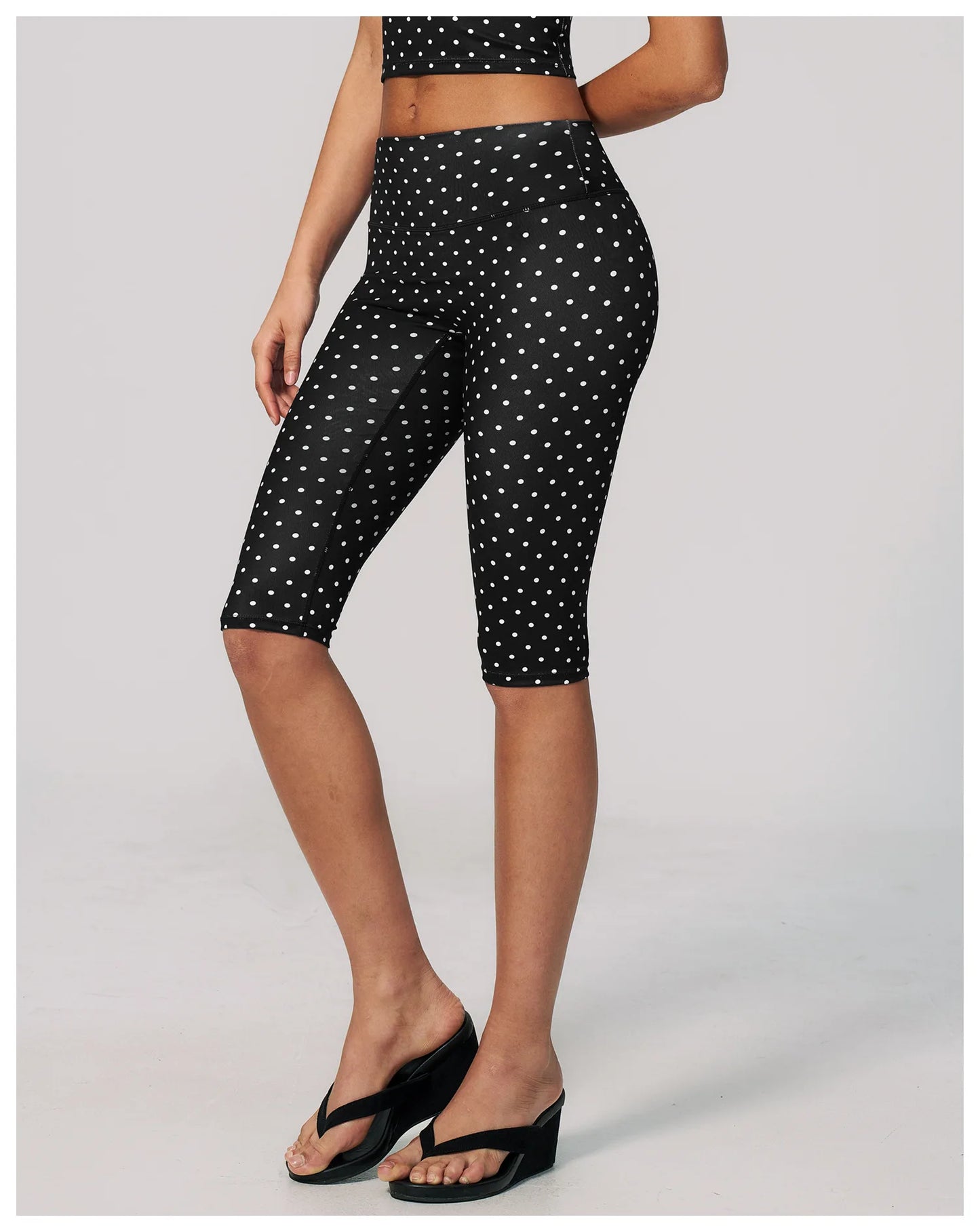 Polka Dot Yoga Capri Pants Women Sports Leggings Woman High Waist Push Up Gym Fitness Yoga Pants Running Athletic Legging Summer