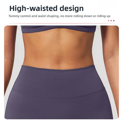 JUREN Yoga Shorts Women Fitness Shorts Running Cycling Shorts Breathable Sports Leggings High Waist Summer Workout Gym Shorts