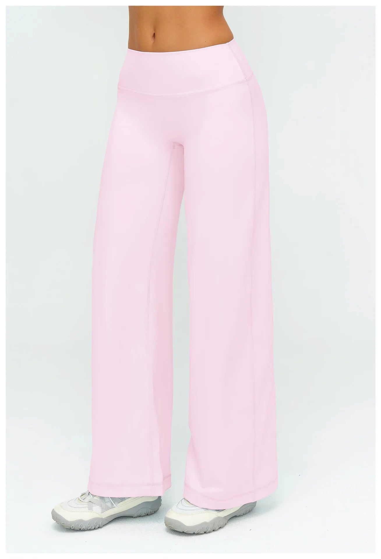 Yoga Pants Women Straight Leg Bottoms Women's Mid-Waist Fitness Pants Gym Leggings Naked Feel Pilates Running Sports Trousers