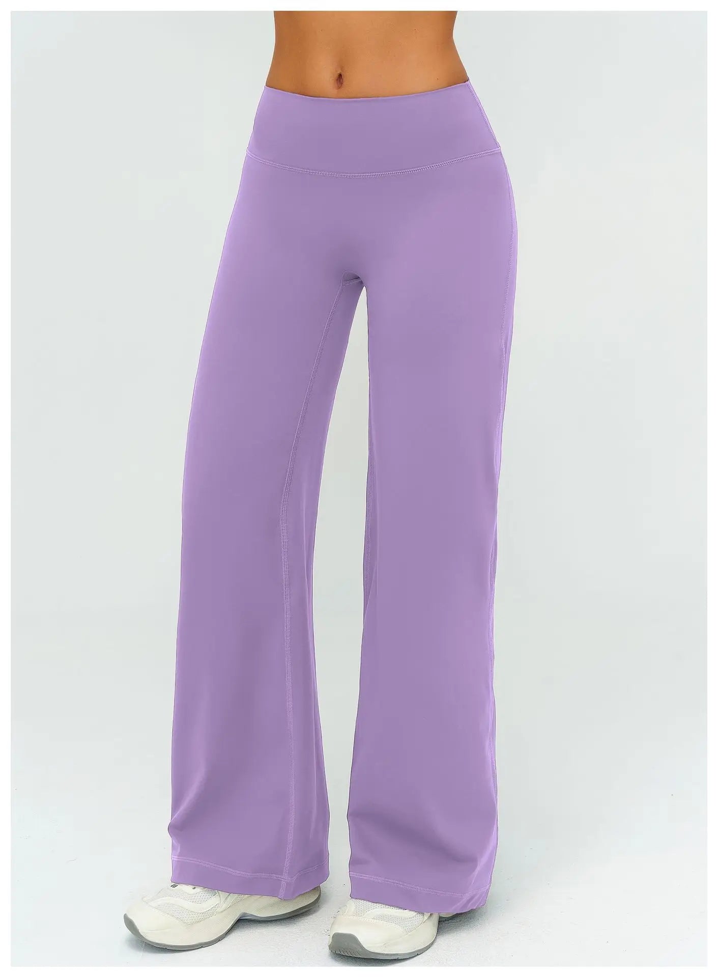 Yoga Pants Women Straight Leg Bottoms Women's Mid-Waist Fitness Pants Gym Leggings Naked Feel Pilates Running Sports Trousers