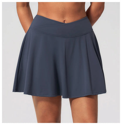 Yoga Short Skirt Women's Sports Short Skirt Quick Drying Running Fitness Badminton Skirt Half Body Anti Light Tennis Skirt Women