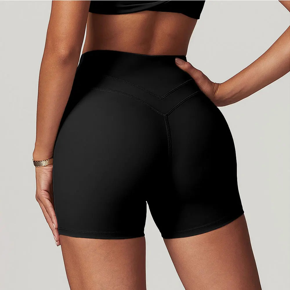 JUREN High Waist Sports Short Women Yoga Shorts Breathable Fitness Tight Women Yoga Legging Shorts Cycling Athletic Gym Shorts