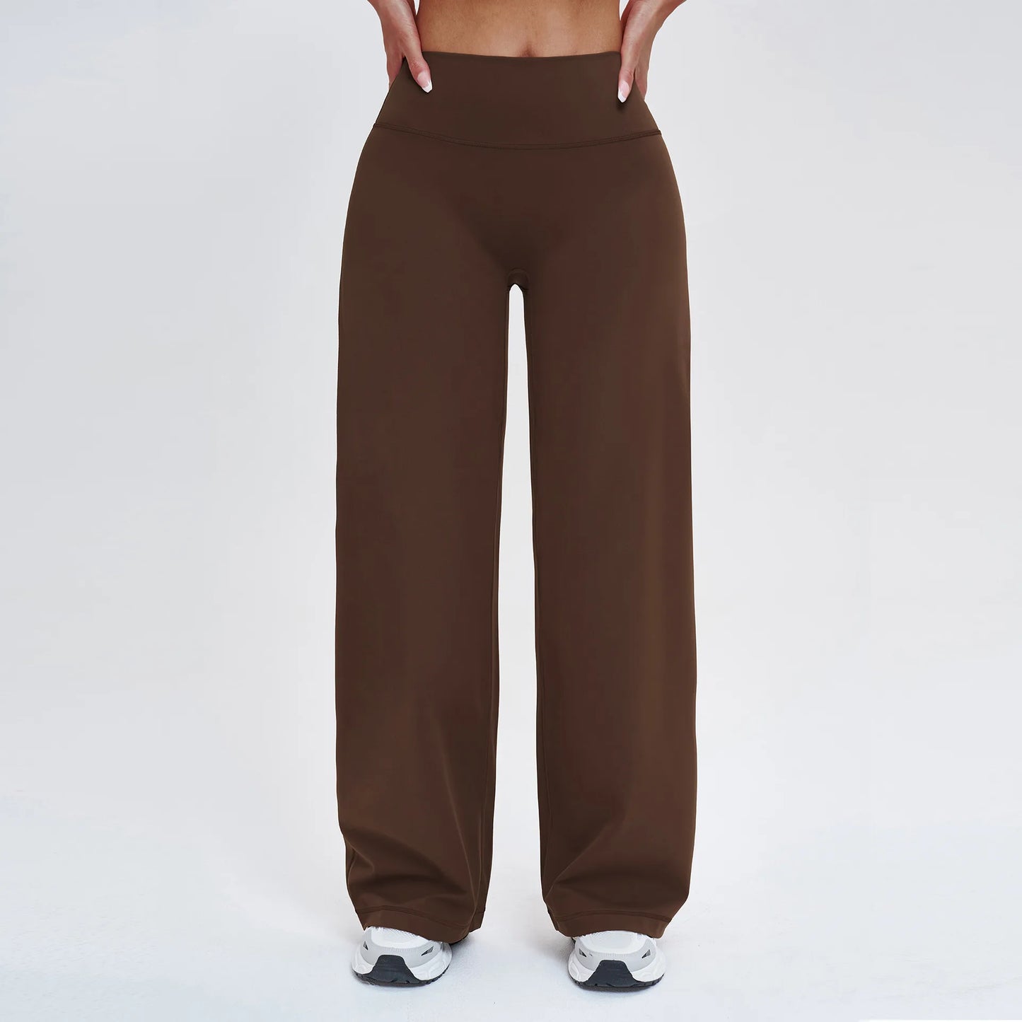 Yoga Pants Women Straight Leg Bottoms Women's Mid-Waist Fitness Pants Gym Leggings Naked Feel Pilates Running Sports Trousers