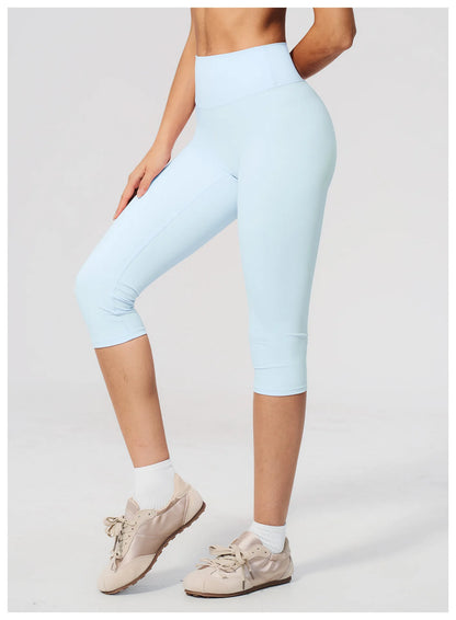 Women's High Waist Yoga Capri Pants Butt Lift Leggings Squat Proof Tummy Control Workout Sports Breathable Running Summer Tights