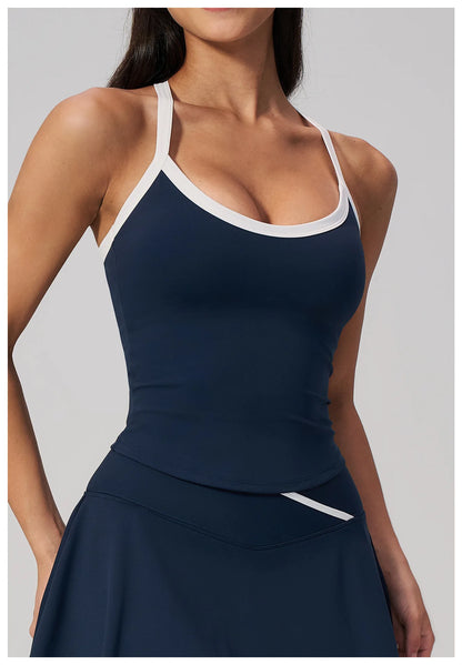 Summer Sports Bra Fitness Vest with Chest Pad Summer Shockproof Bra Nude Feeling Suit Pilates Training Yoga Top Yoga Clothing