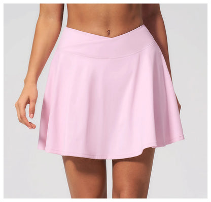 Yoga Short Skirt Women's Sports Short Skirt Quick Drying Running Fitness Badminton Skirt Half Body Anti Light Tennis Skirt Women