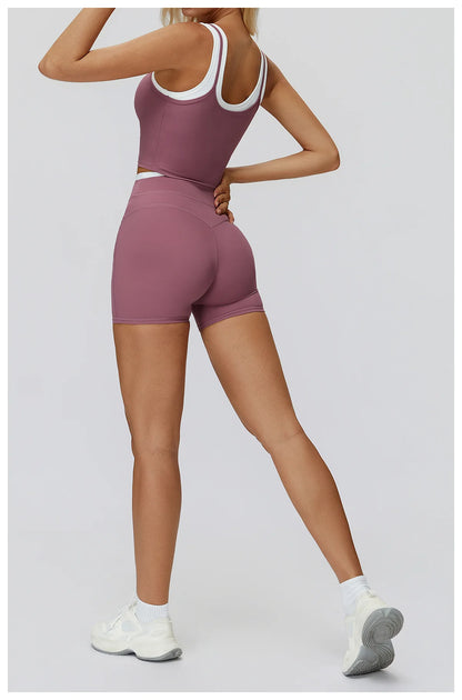 Summer Shorts Women Yoga Shorts High Waist Workout Shorts Fitness Yoga Lift Butt Fitness Yoga Gym Running Short Pants Sportswear