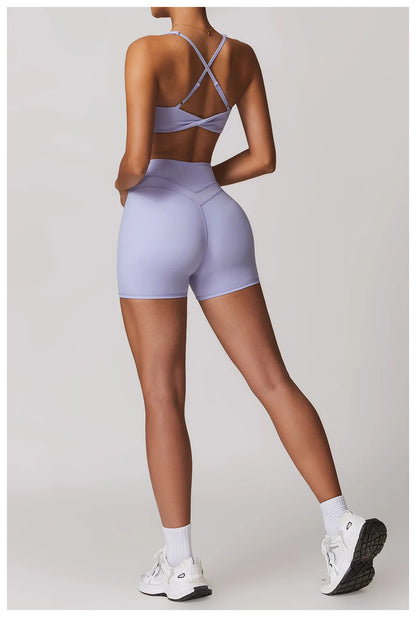 JUREN High Waist Sports Short Women Yoga Shorts Breathable Fitness Tight Women Yoga Legging Shorts Cycling Athletic Gym Shorts
