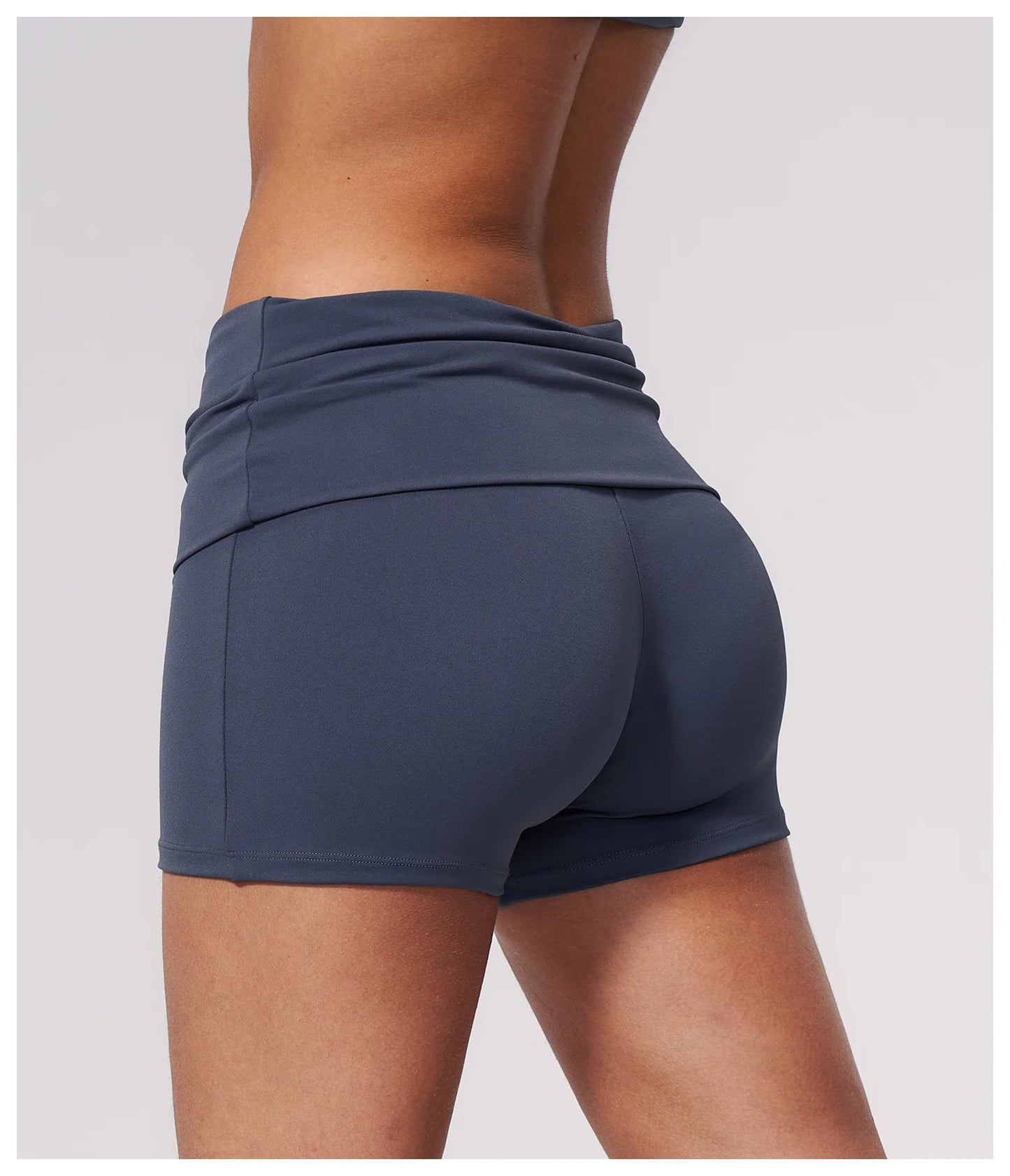 Summer Fold Over Waist Fitness Shorts Women Workout Shorts Yoga Shorts Lift Butt Fitness Shorts Women Running Push Up Gym Shorts