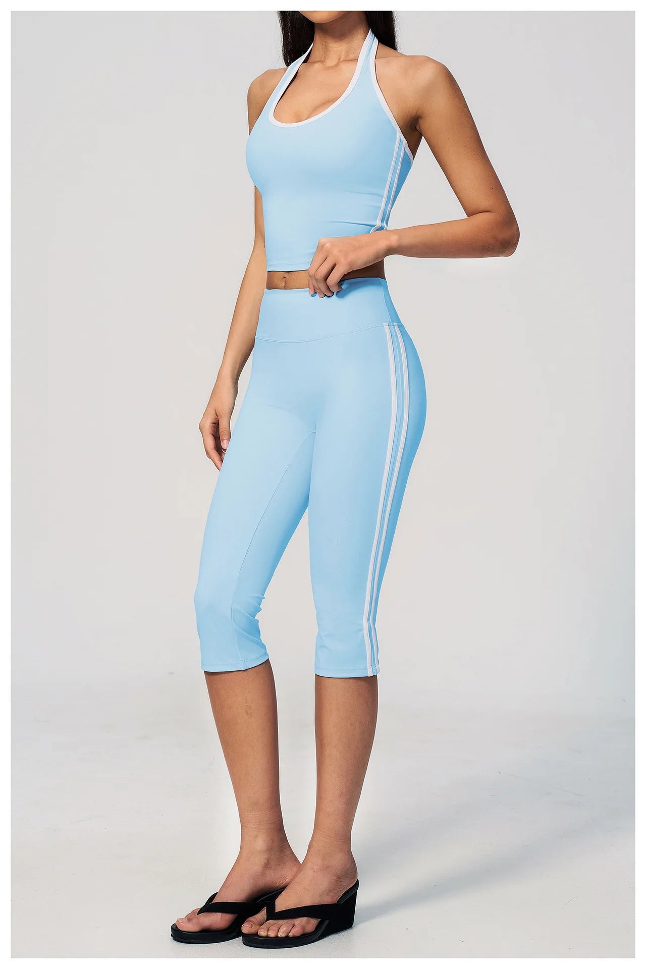 Yoga Capri Pants Women Fitness Leggings Running Cycling Pants Breathable Sports Leggings High Waist Summer Workout Gym Clothing
