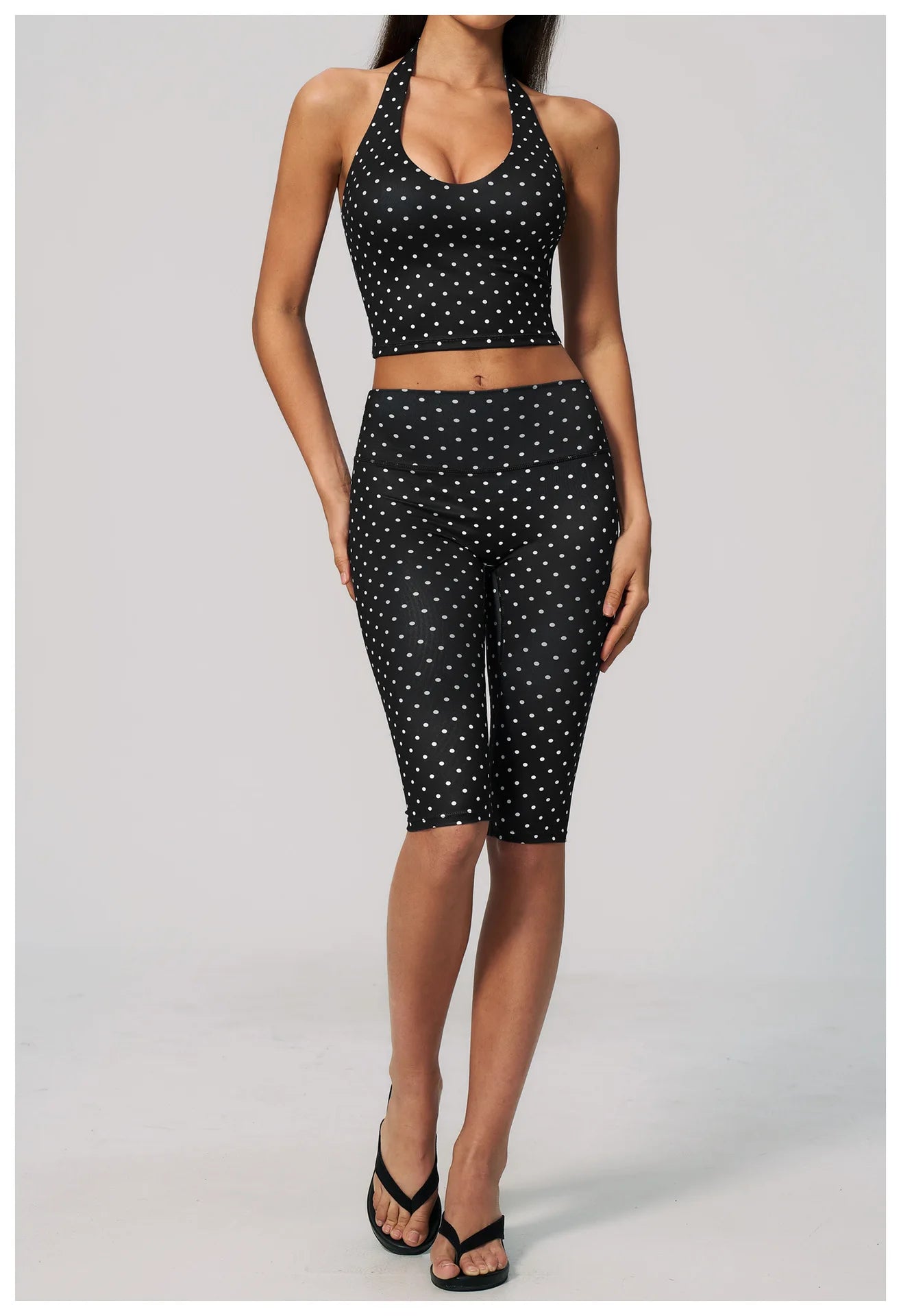 Polka Dot Yoga Capri Pants Women Sports Leggings Woman High Waist Push Up Gym Fitness Yoga Pants Running Athletic Legging Summer
