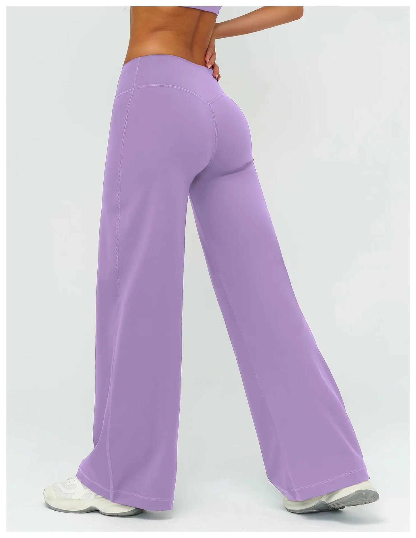 Yoga Pants Women Straight Leg Bottoms Women's Mid-Waist Fitness Pants Gym Leggings Naked Feel Pilates Running Sports Trousers
