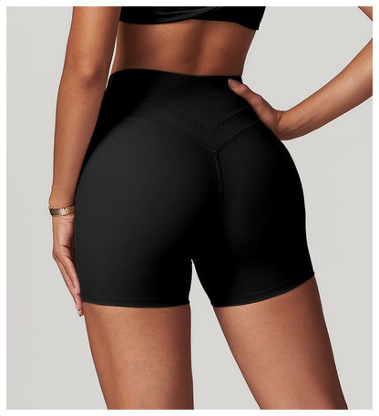 JUREN High Waist Sports Short Women Yoga Shorts Breathable Fitness Tight Women Yoga Legging Shorts Cycling Athletic Gym Shorts