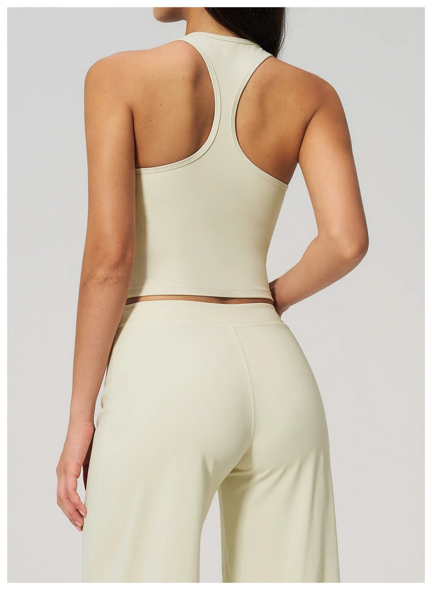 Yoga Vest Women Running Top Tank Top Short Sleeve I-shape Backless Gym Bra Running Workout Top Solid Color Nylon Fitness Top